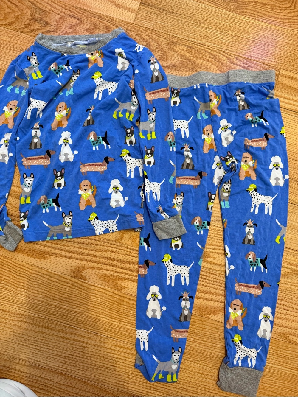 Little Sleepies BLUE DAPPER DOGS Two Piece Pajamas SIZE 5/6